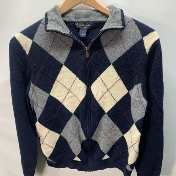 Brooks Brothers Lambswool Full Zip Sweater Size L - Picture 1 of 6
